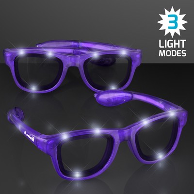 Purple Shades LED Party Sunglasses - PRINTED