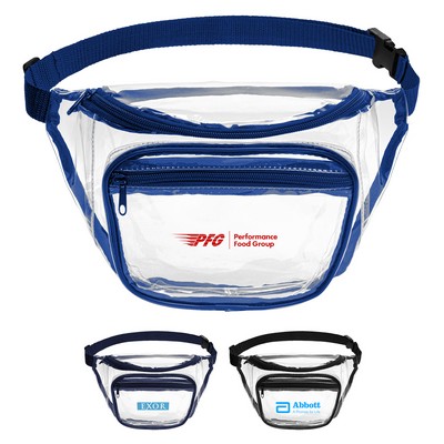 Two Pocket PVC Fanny Pack w/ Zipper