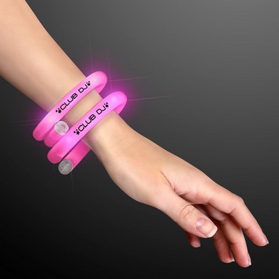 Pink Flash LED Wrap Around Tube Bracelet - PRINTED